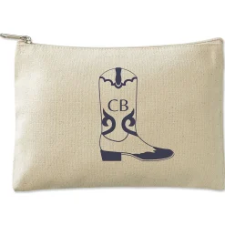 Cowboy Boot Personalized Small Canvas Zip Pouch