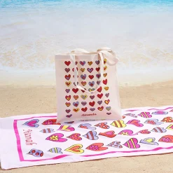 Crazy Hearts Personalized Canvas Tote