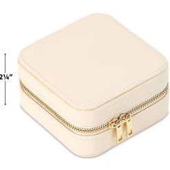 Cream Travel Jewelry Box