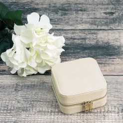 Cream Travel Jewelry Box