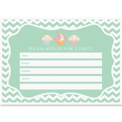 Cupcake Birthday Fill In The Blank Invitations
