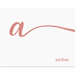 Cursive Initial Personalized Note Cards