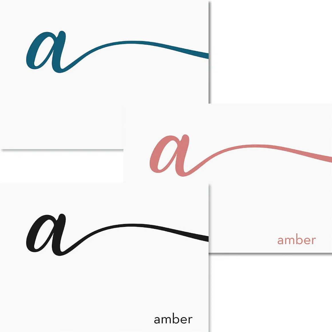 Cursive Initial Personalized Note Cards