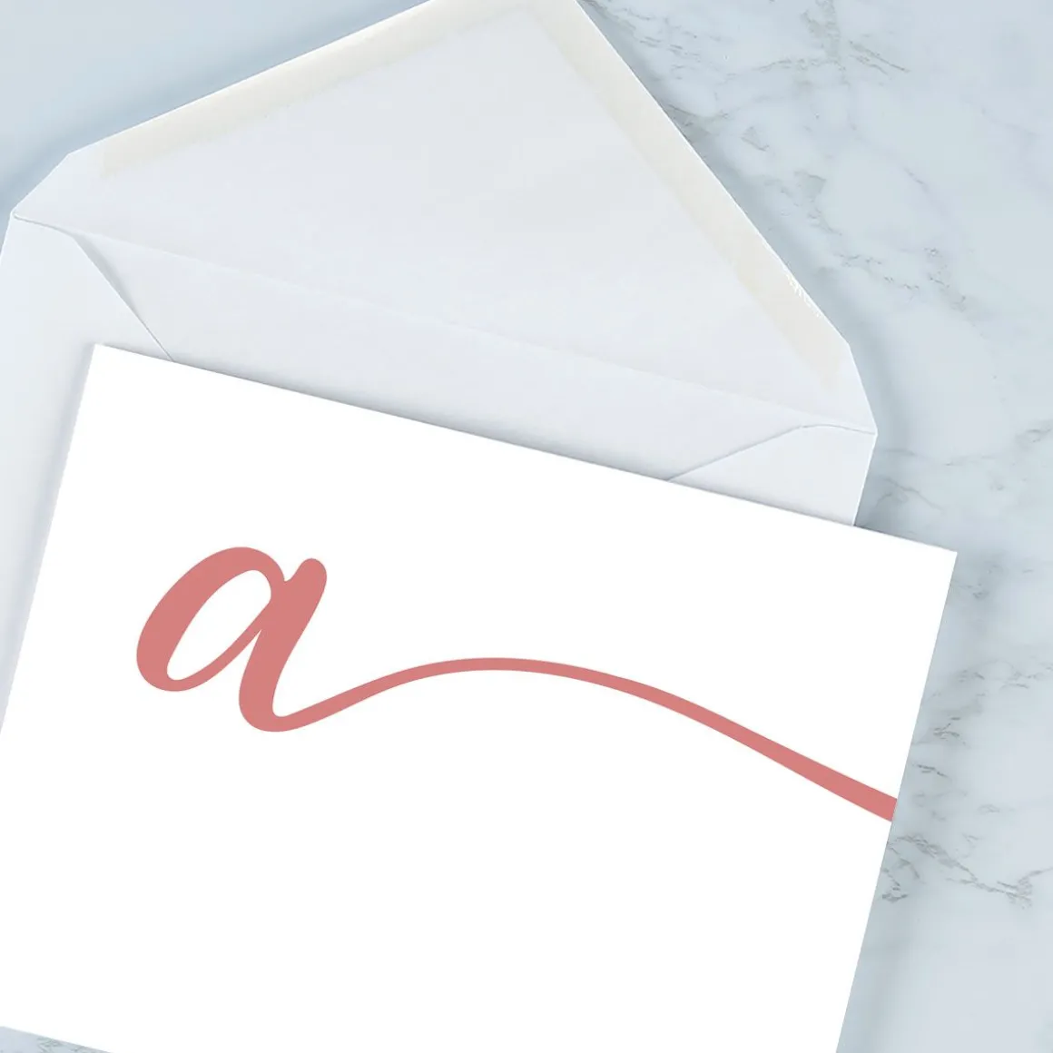 Cursive Initial Personalized Note Cards
