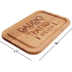 Daddio of the Patio Personalized Wood Cutting Board