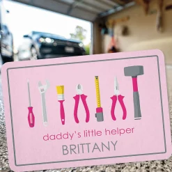 Daddy's Little Girl Helper Garage Personalized Doormat