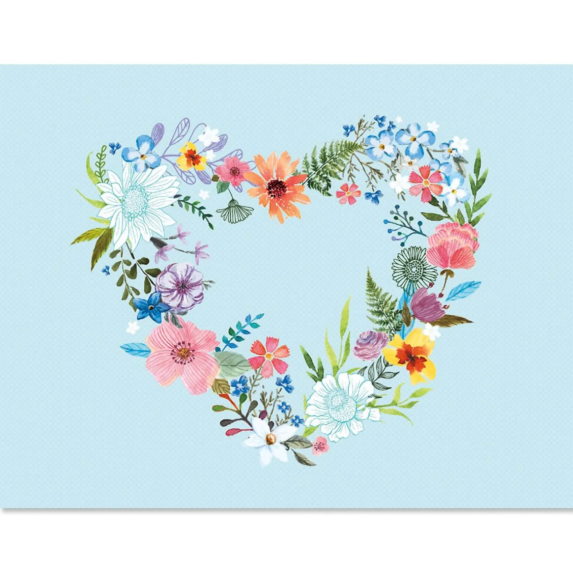 Daisy Wreath Blue Note Cards