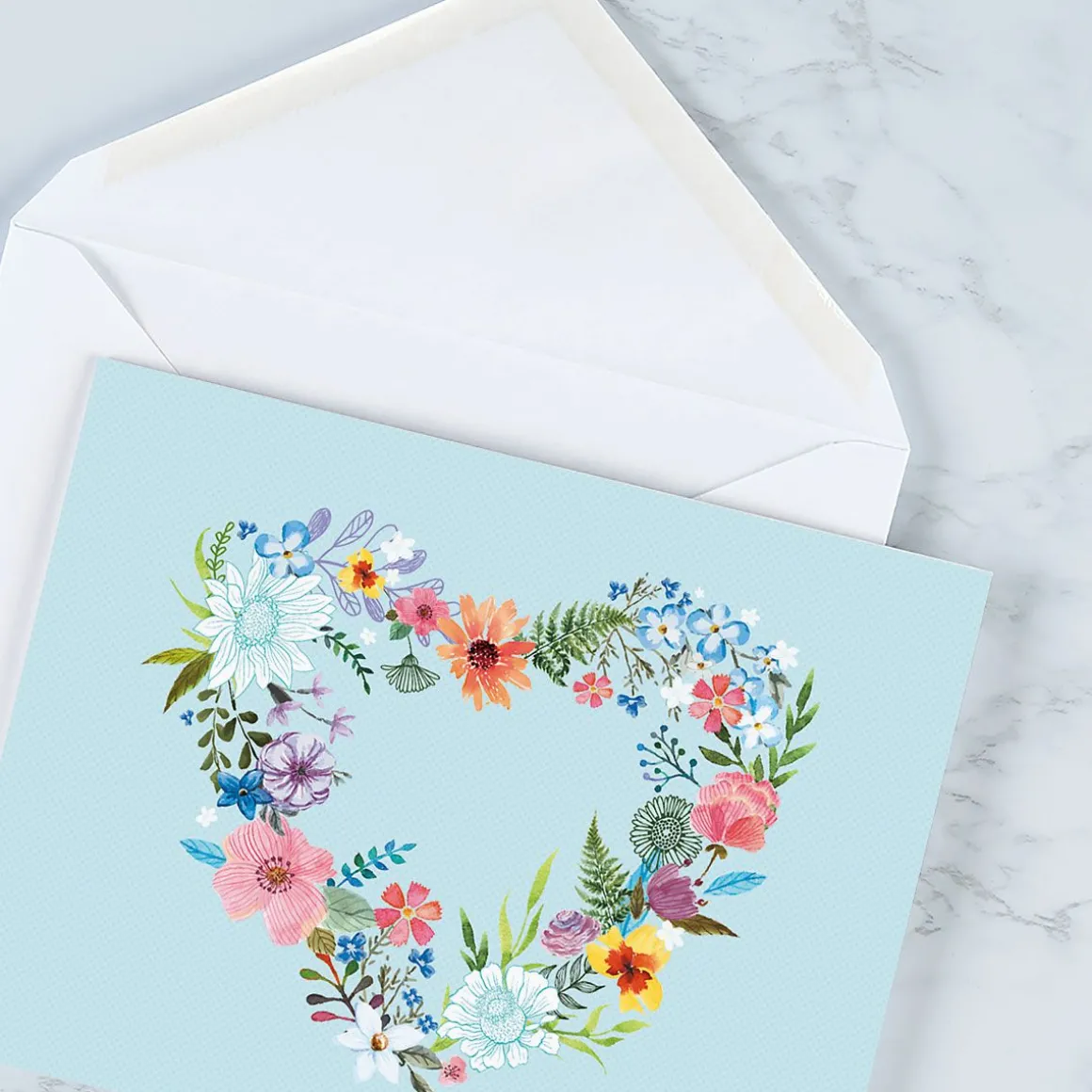 Daisy Wreath Blue Note Cards