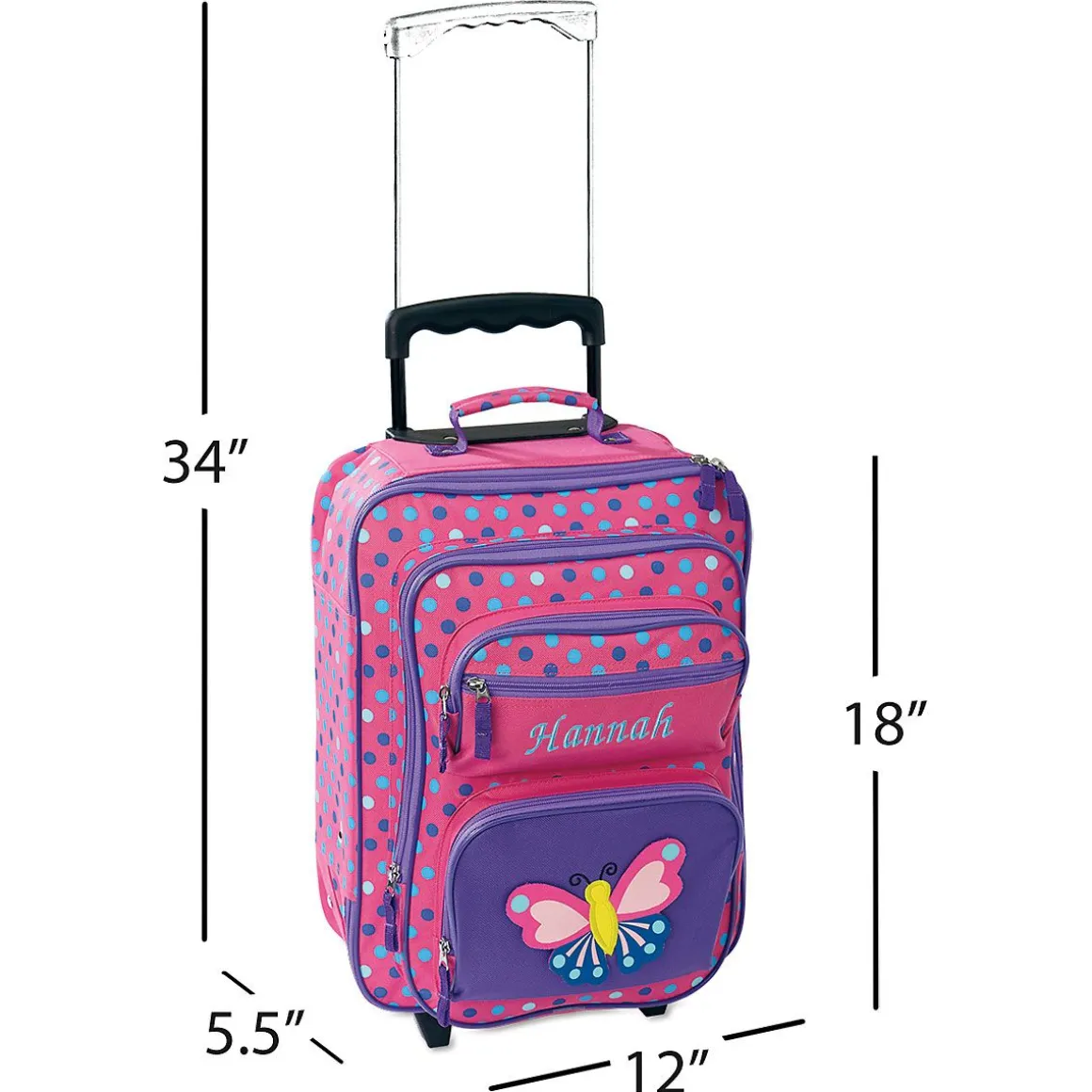 3-D Butterfly Personalized Rolling Luggage