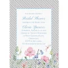 Diagonal Stripped Floral Personalized Invitations