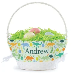 Dinosaur Easter Basket with Personalized Liner