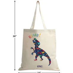 Dinosaur Personalized Canvas Tote