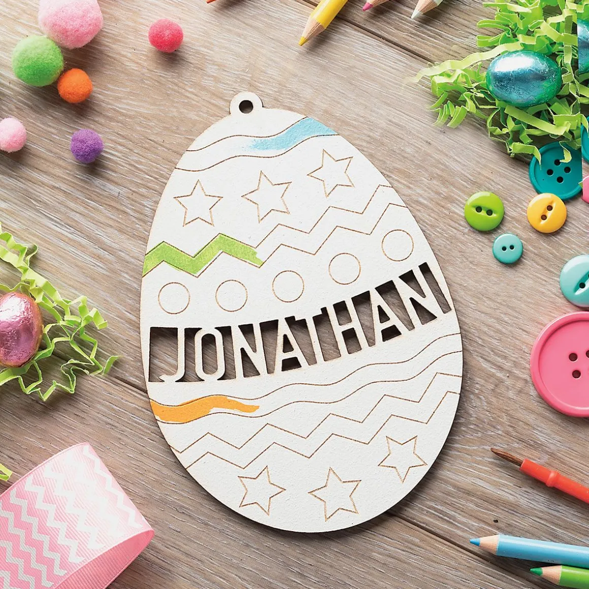 DIY Wood Personalized Easter Egg