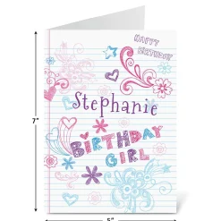 Doodle Birthday Personalized Card