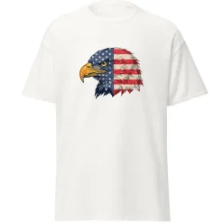 Eagle Head Flag White Adult T-Shirt