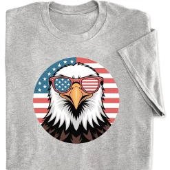 Eagle with Sunglasses Grey T-Shirt