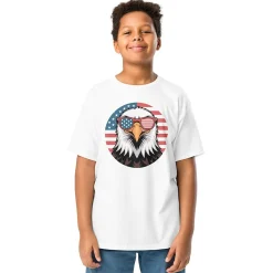 Eagle with Sunglasses Kids White T-Shirt