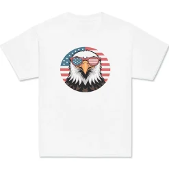 Eagle with Sunglasses Kids White T-Shirt