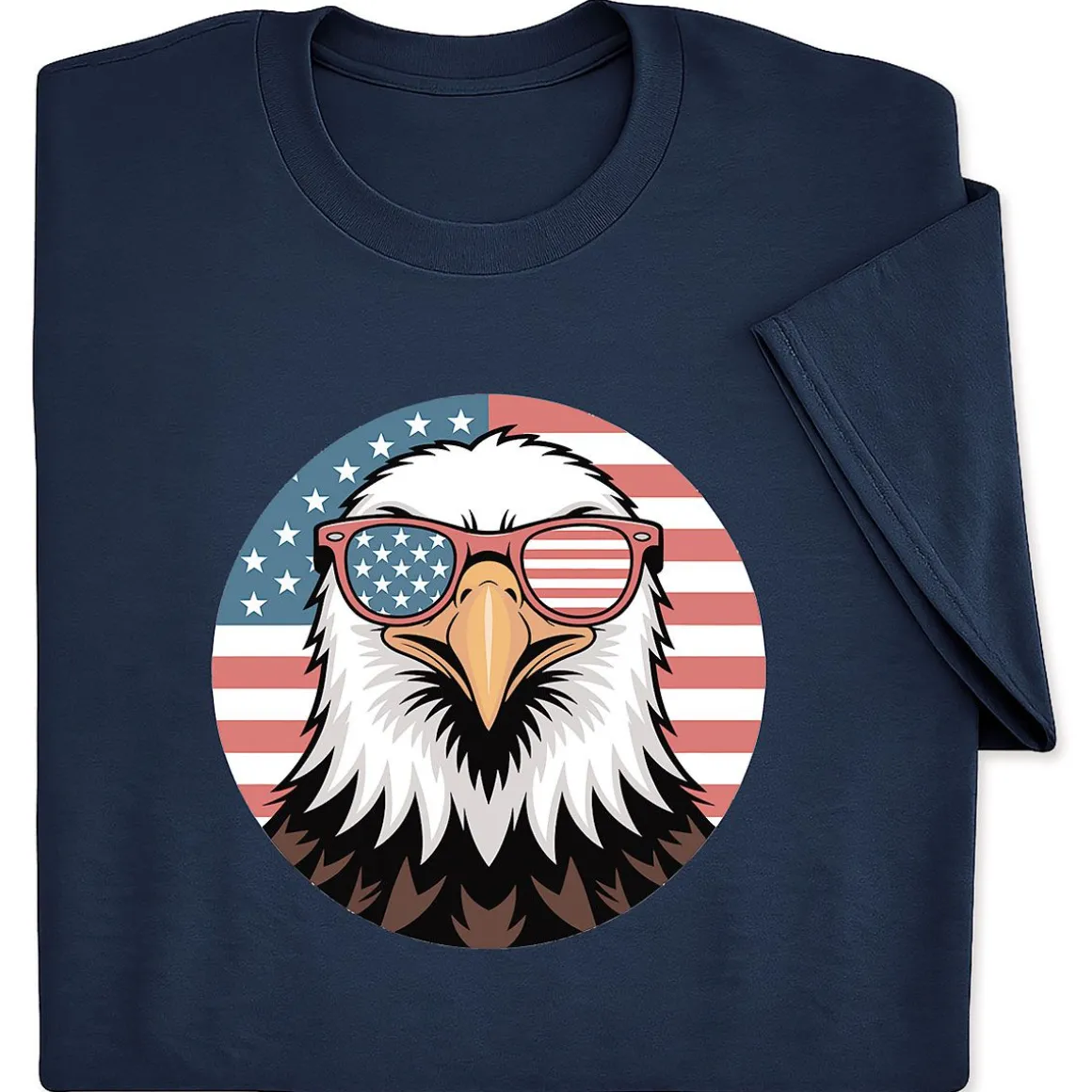Eagle with Sunglasses Navy T-Shirt
