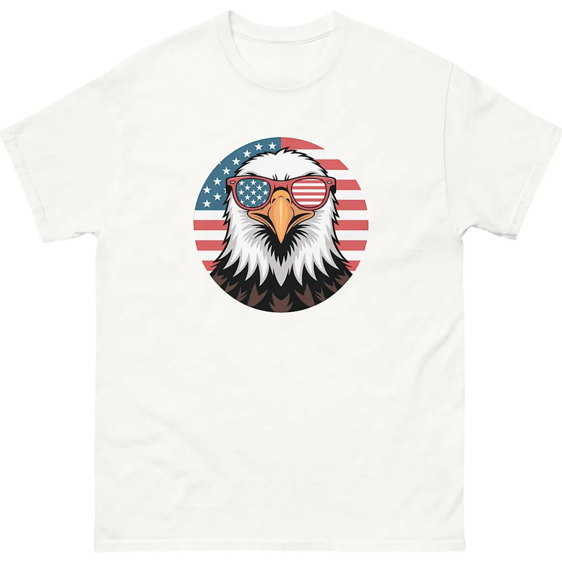 Eagle with Sunglasses White T-Shirt