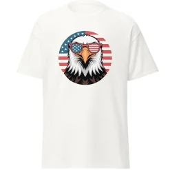 Eagle with Sunglasses White T-Shirt