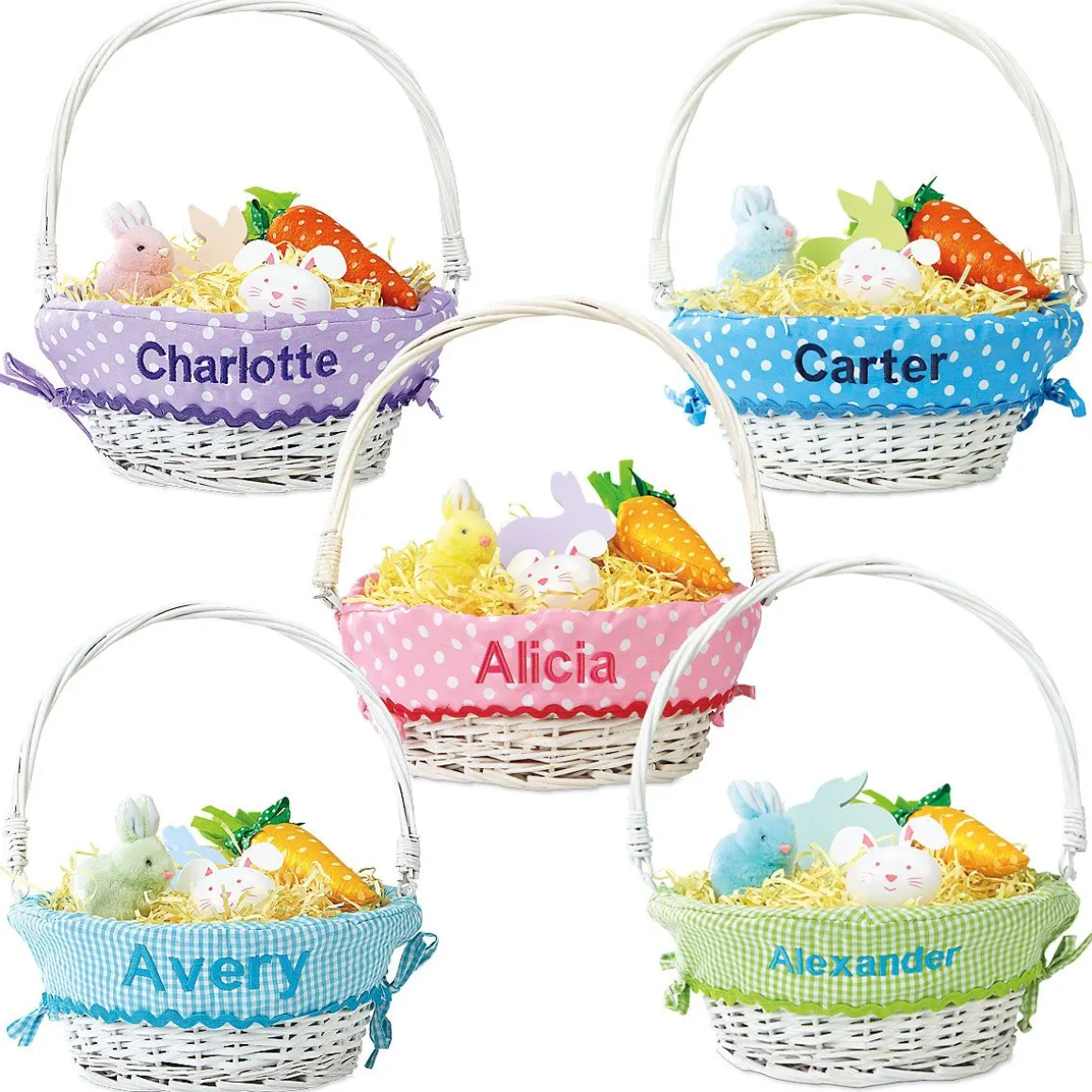 Easter Baskets with Personalized Liners