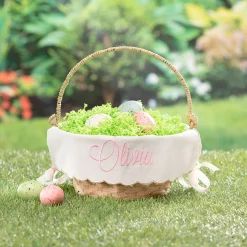 Easter Basket with Personalized Scalloped Liner