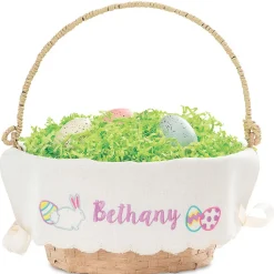 Easter Basket with Personalized Scalloped Liner