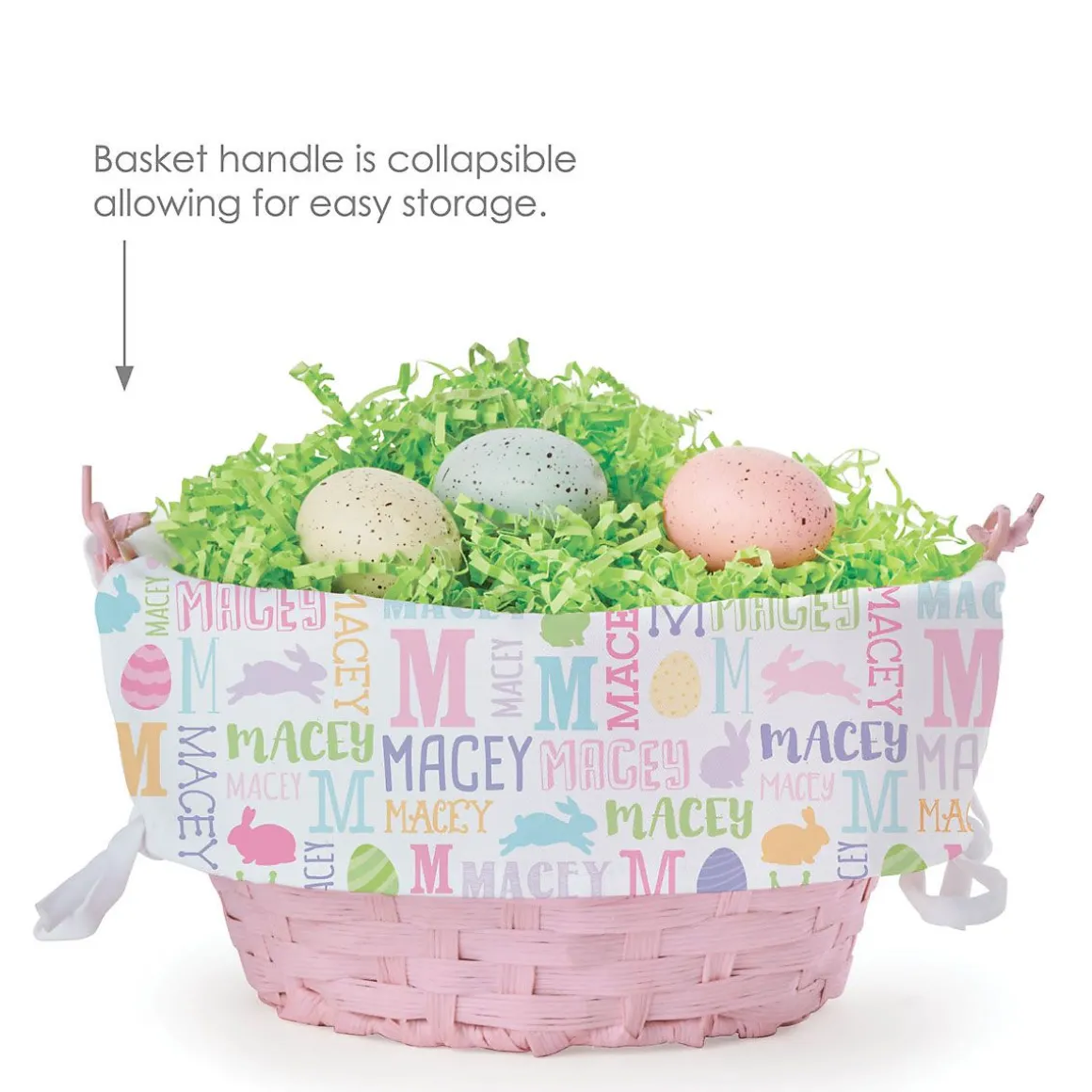 Easter Basket with Personalized Name Pattern Liner