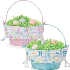 Easter Basket with Personalized Name Pattern Liner