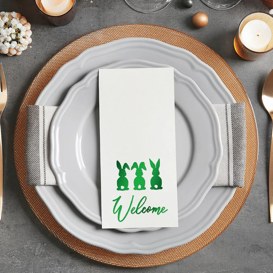 Easter Welcome Foil Disposable Hand Towels