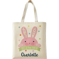 Egg-Hunter Easter Personalized Canvas Totes