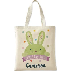 Egg-Hunter Easter Personalized Canvas Totes