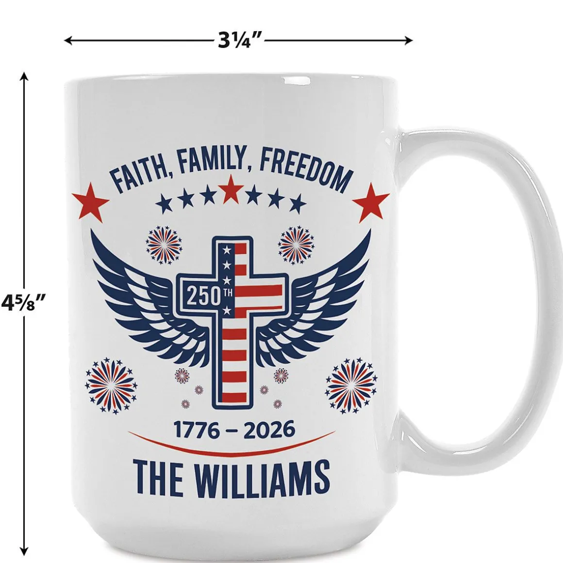 Faith Family Freedom Personalized Mug