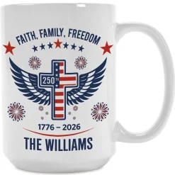 Faith Family Freedom Personalized Mug