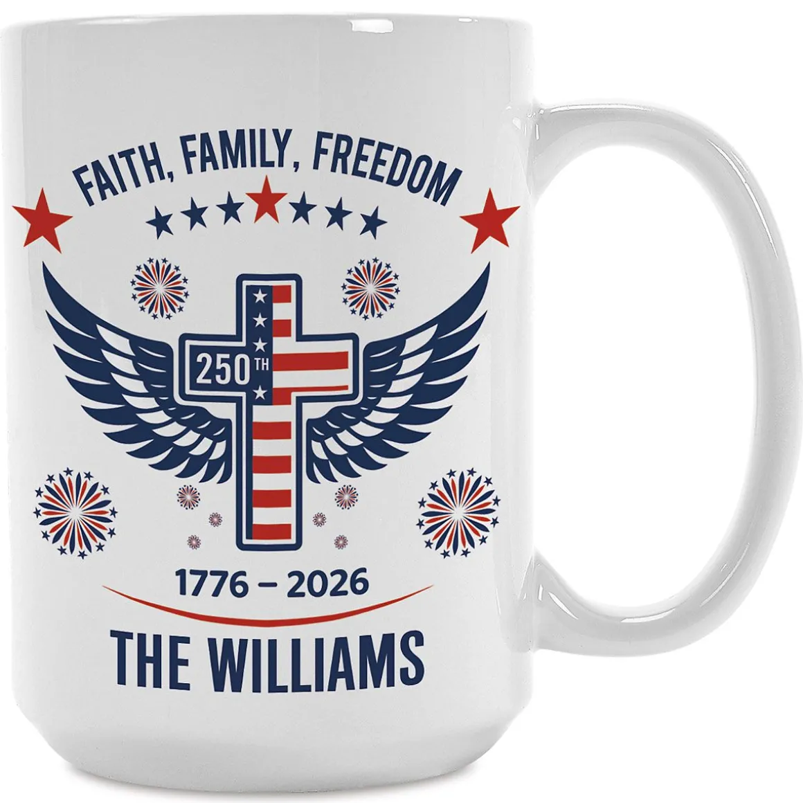 Faith Family Freedom Personalized Mug