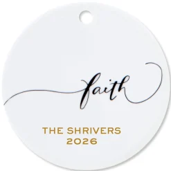 Faith Round Christmas Personalized Ornament