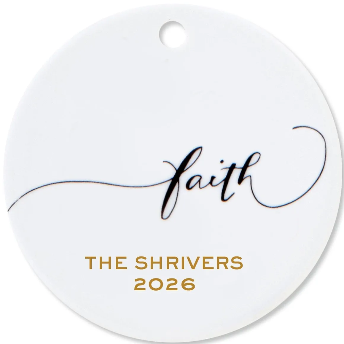 Faith Round Christmas Personalized Ornament
