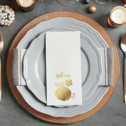 Fall Welcome Foil Disposable Hand Towels