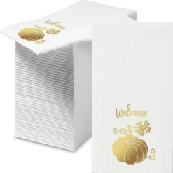 Fall Welcome Foil Disposable Hand Towels