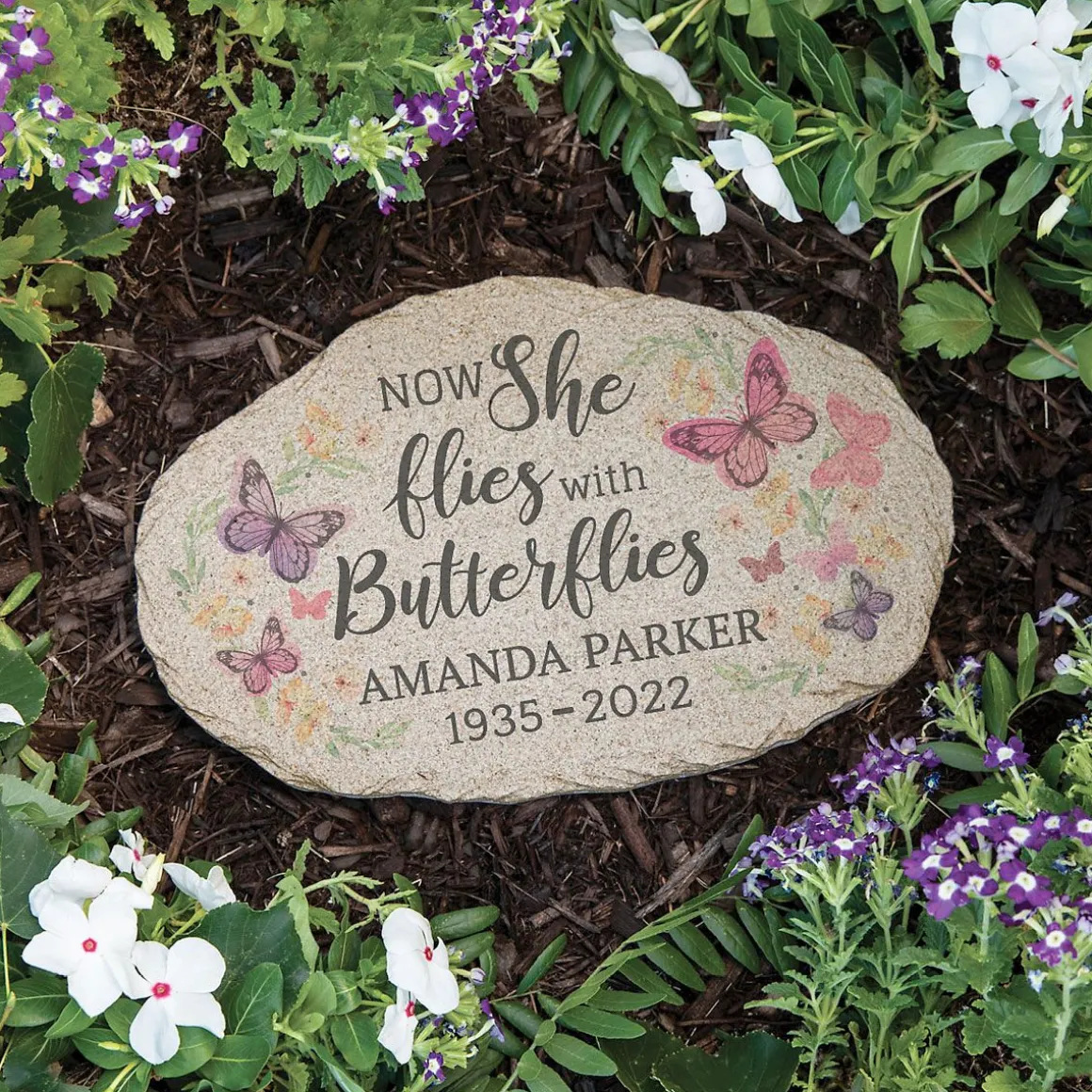Flies with Butterflies Garden Stone