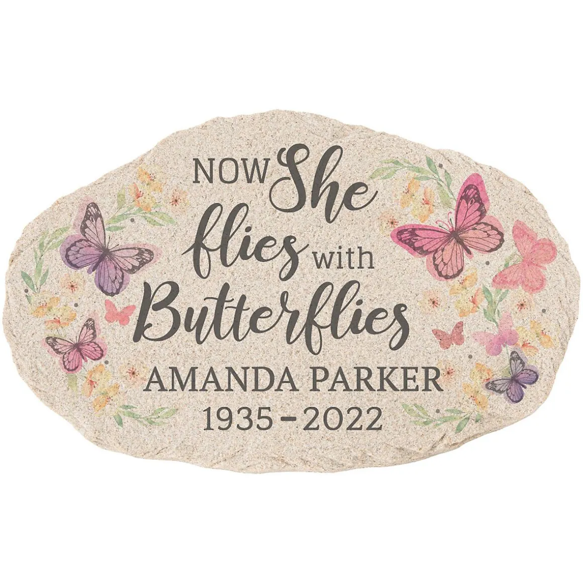 Flies with Butterflies Garden Stone