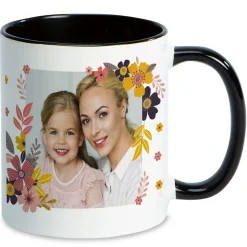 Floral Ceramic Personalized Photo Mug