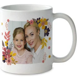 Floral Ceramic Personalized Photo Mug
