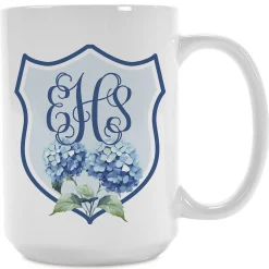 Floral Crest Personalized Mug