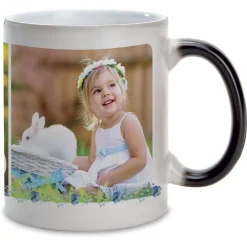 Floral Initial Ceramic Personalized Photo Mug