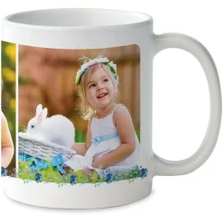 Floral Initial Ceramic Personalized Photo Mug