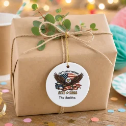 Freedom Eagle Personalized Round Ornament