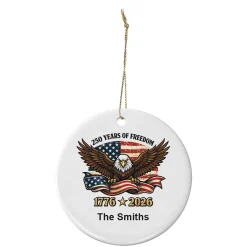 Freedom Eagle Personalized Round Ornament