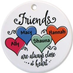 Friends Close At Heart Personalized Porcelain Ornament